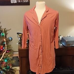 J Jil button front sleep shirt L